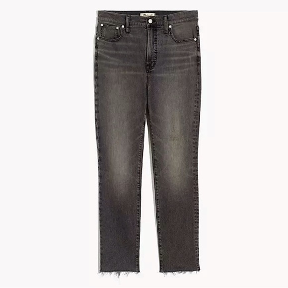 Madewell The Perfect Vintage High Waist Knee Rip Jean Cosner Washed Black - Picture 6 of 16